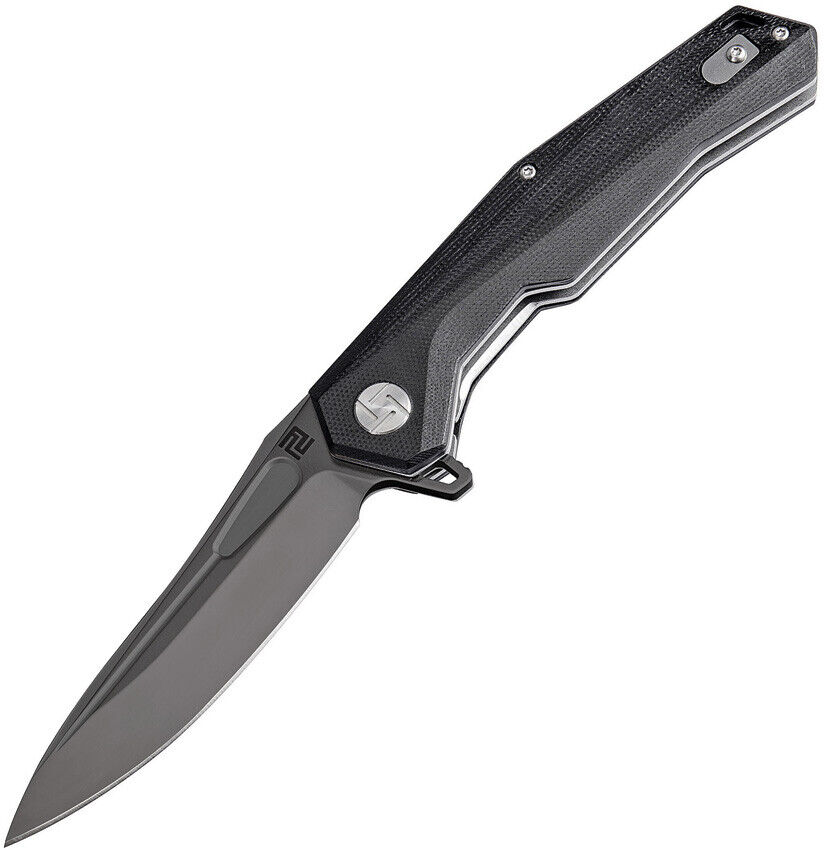 Artisan Zumwalt Black Smooth G10 Folding Black D2 Steel Pocket Knife 1808PBBKC
