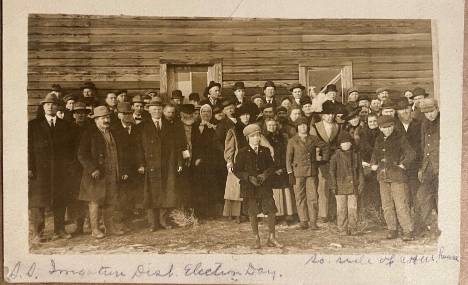 RPPC People on Election Day Behind Courthouse Antique Real Photo Postcard c1910