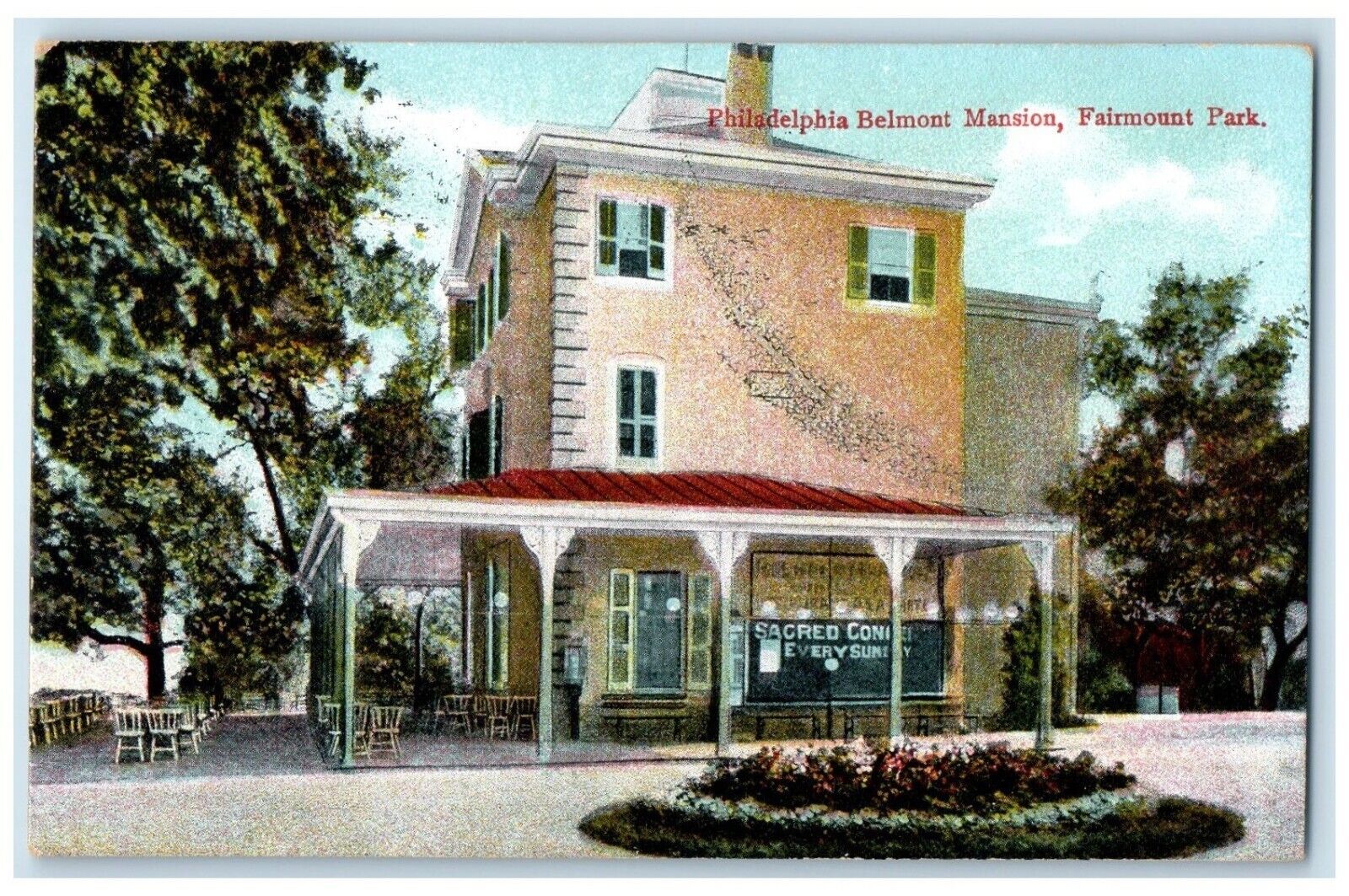 1909 Philadelphia Belmont Mansion Fairmont Park Pennsylvania PA Vintage Postcard