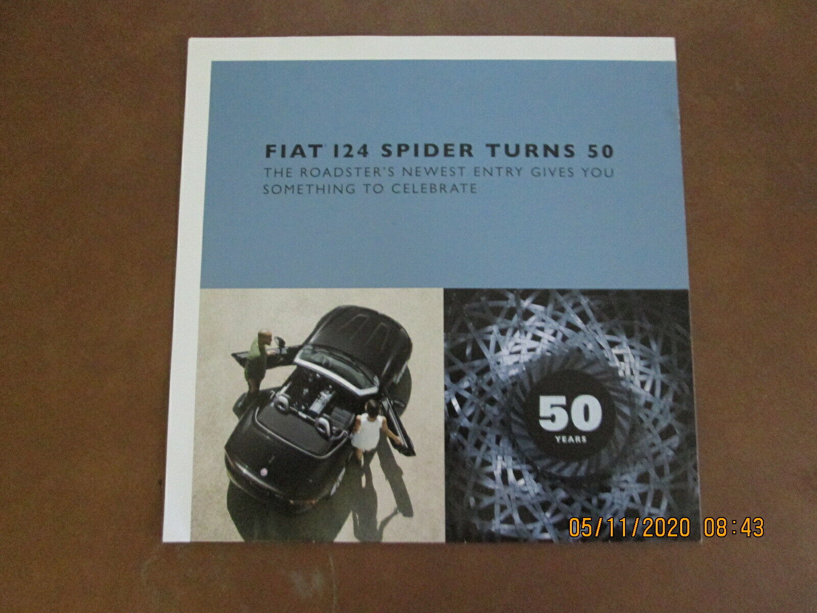2016 FIAT 124 Spider 50th. Anniversary Brochure Poster RARE