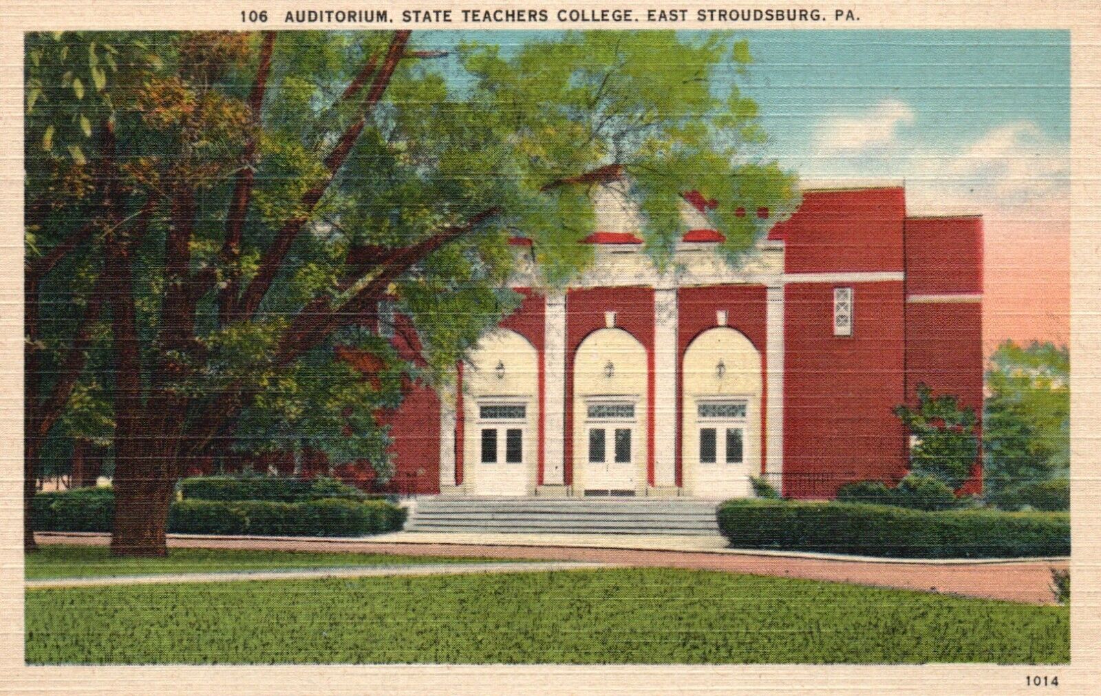 Postcard PA East Stroudsburg State Teachers College Auditorium Vintage PC b8308