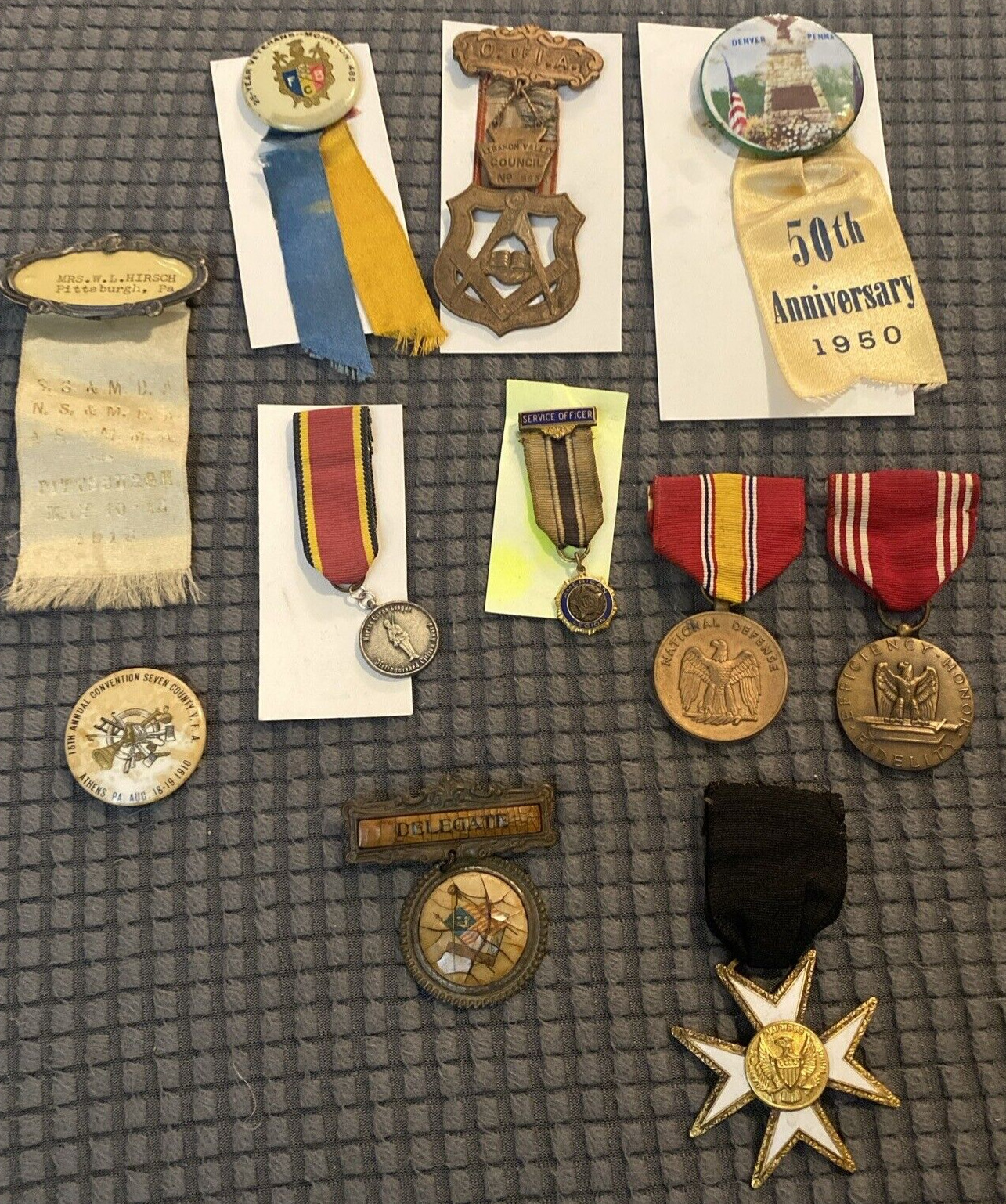 Lot Of Assorted Medals-Military-Fraternal-11 Pieces 