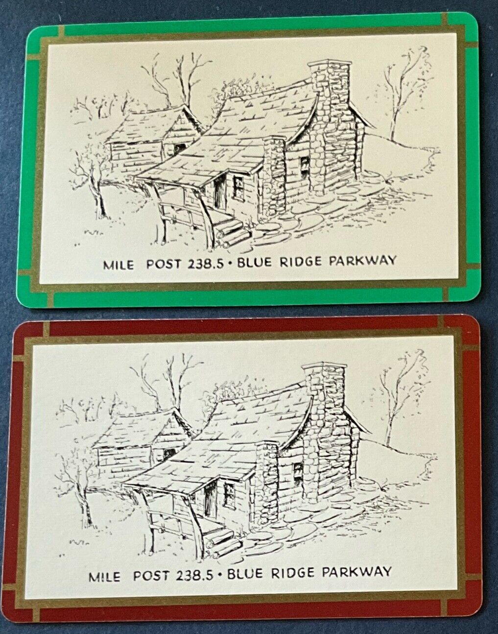 (B2P) Pair of Playing cards named, Mile Post, Blue Ridge Parkway