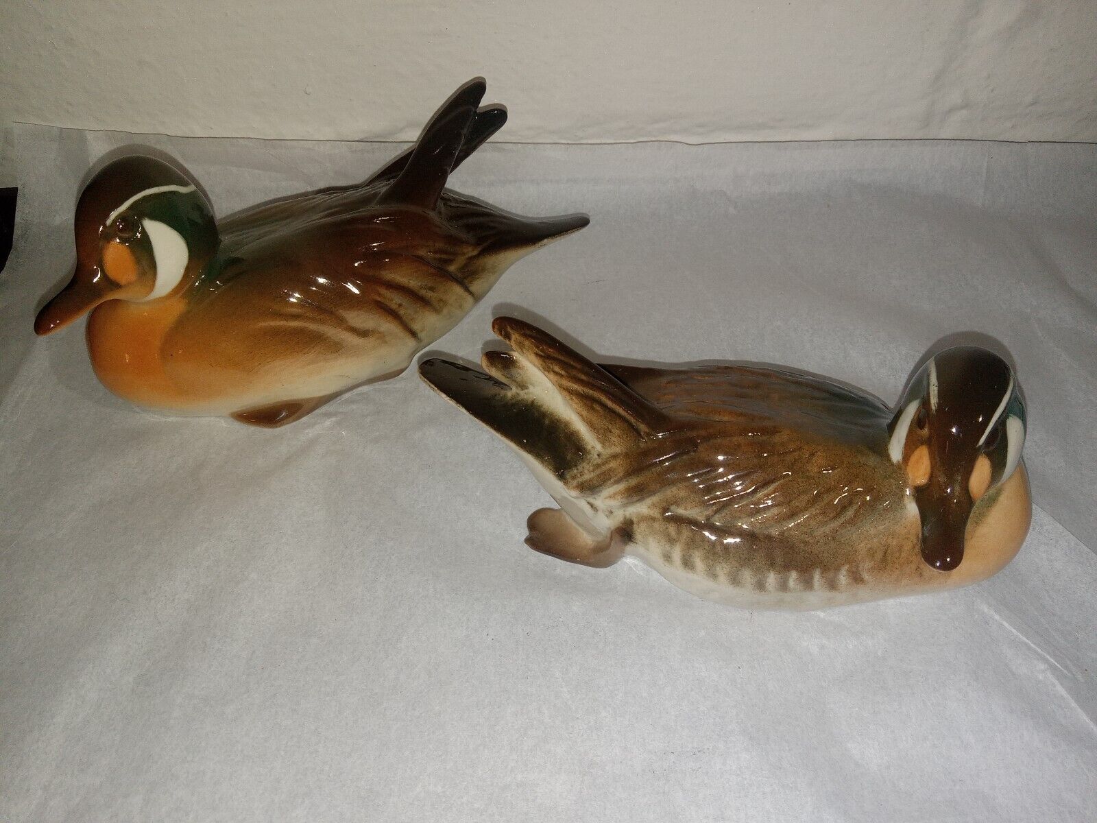 VTG Lomonosov Porcelain Duck Figurines 6.25\