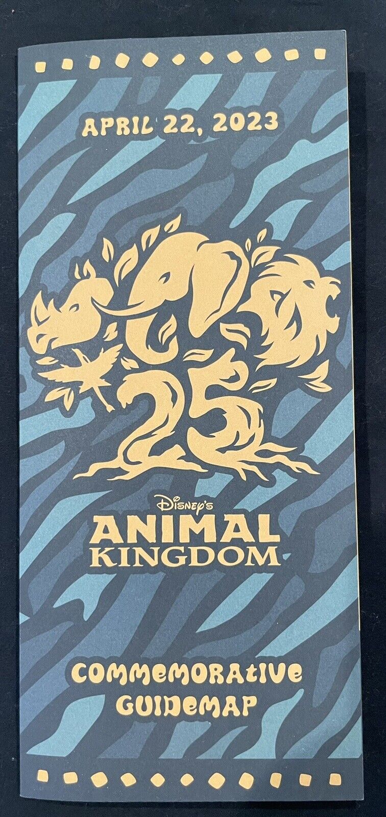 Disney’s Animal Kingdom 25th Anniversary Dated Commemorative Guide Map 4/22/23
