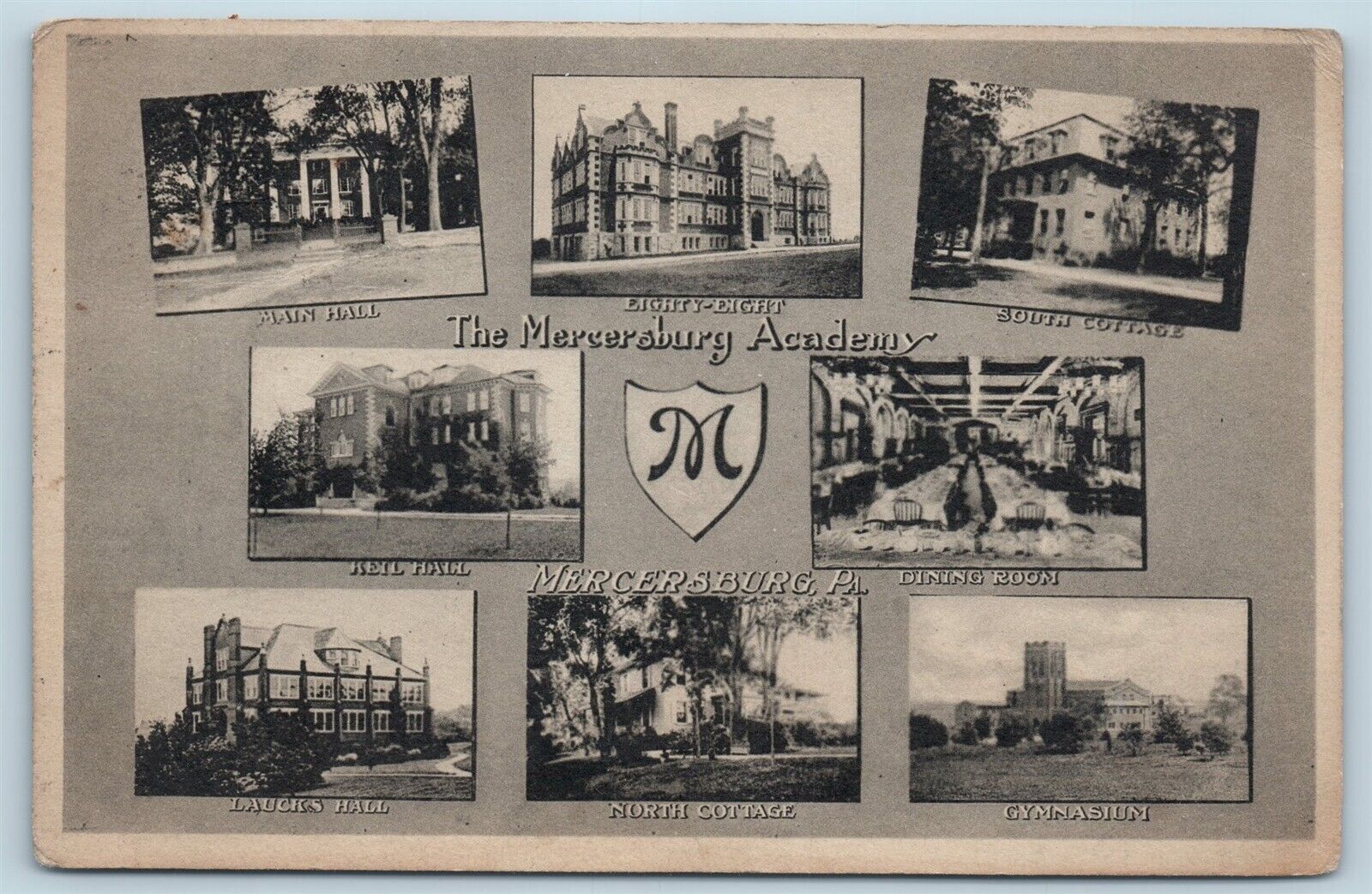 Postcard PA Mercersburg Multiview Buildings The Mercersburg Academy 1914 W5