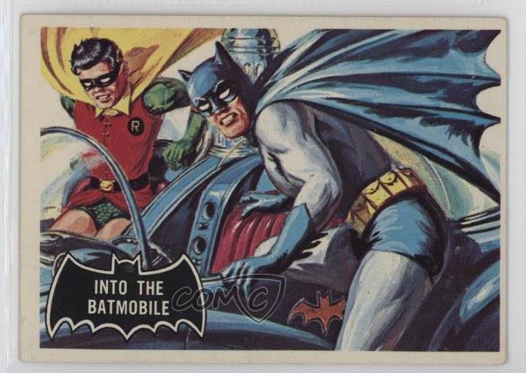 1966 Topps Batman Black Bat Batman Robin Into The Batmobile #8 13g0