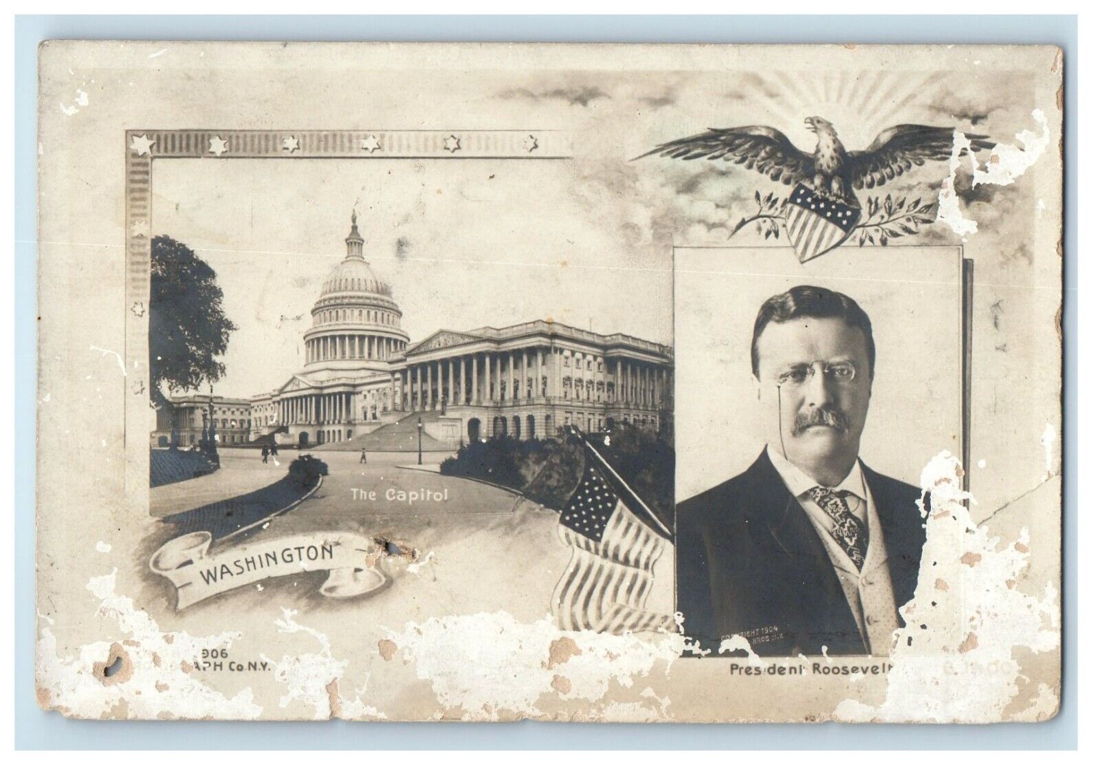 c1905 Multiview President Roosevelt Washington WA RPPC Photo Rotograph Postcard