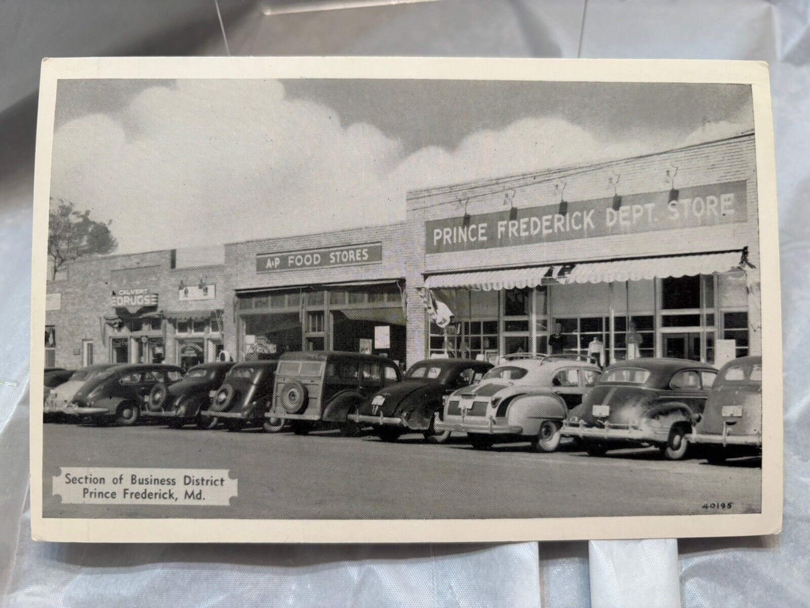 Vintage Postcard 1950 \'s Business District Prince Frederick Maryland MD Cars