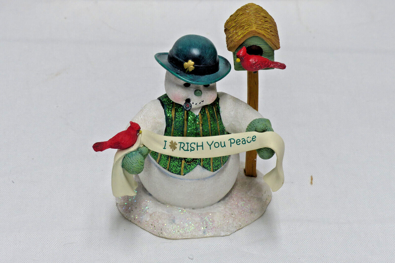 Hamilton Collection Irish Wishes Snowman Figurine I-rish You Peace