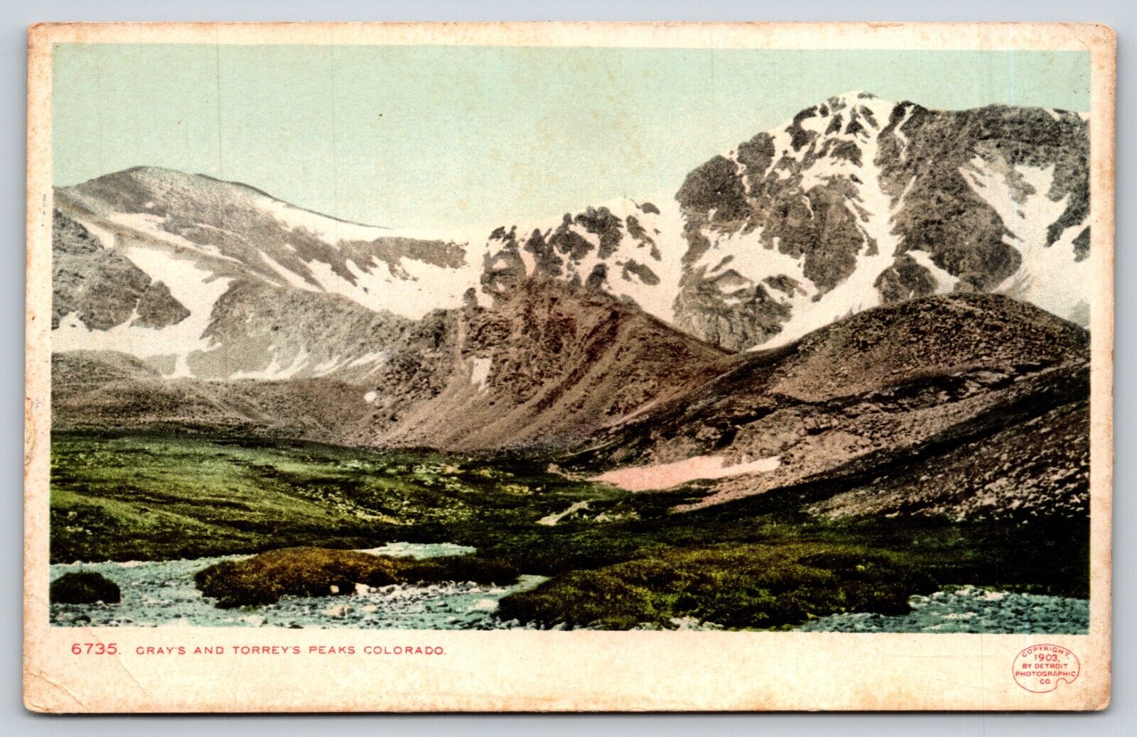 Postcard Gray\'s & Torrey\'s Peaks, CO Colorado F2