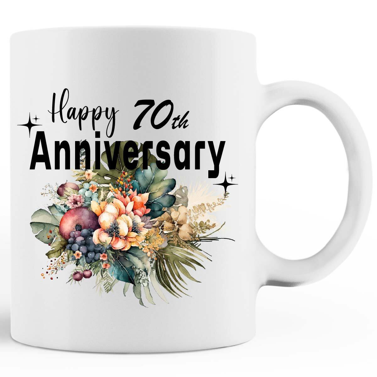 Happy 70th Anniversary Gifts MUG Coffee 70 Years birthday For Women Men