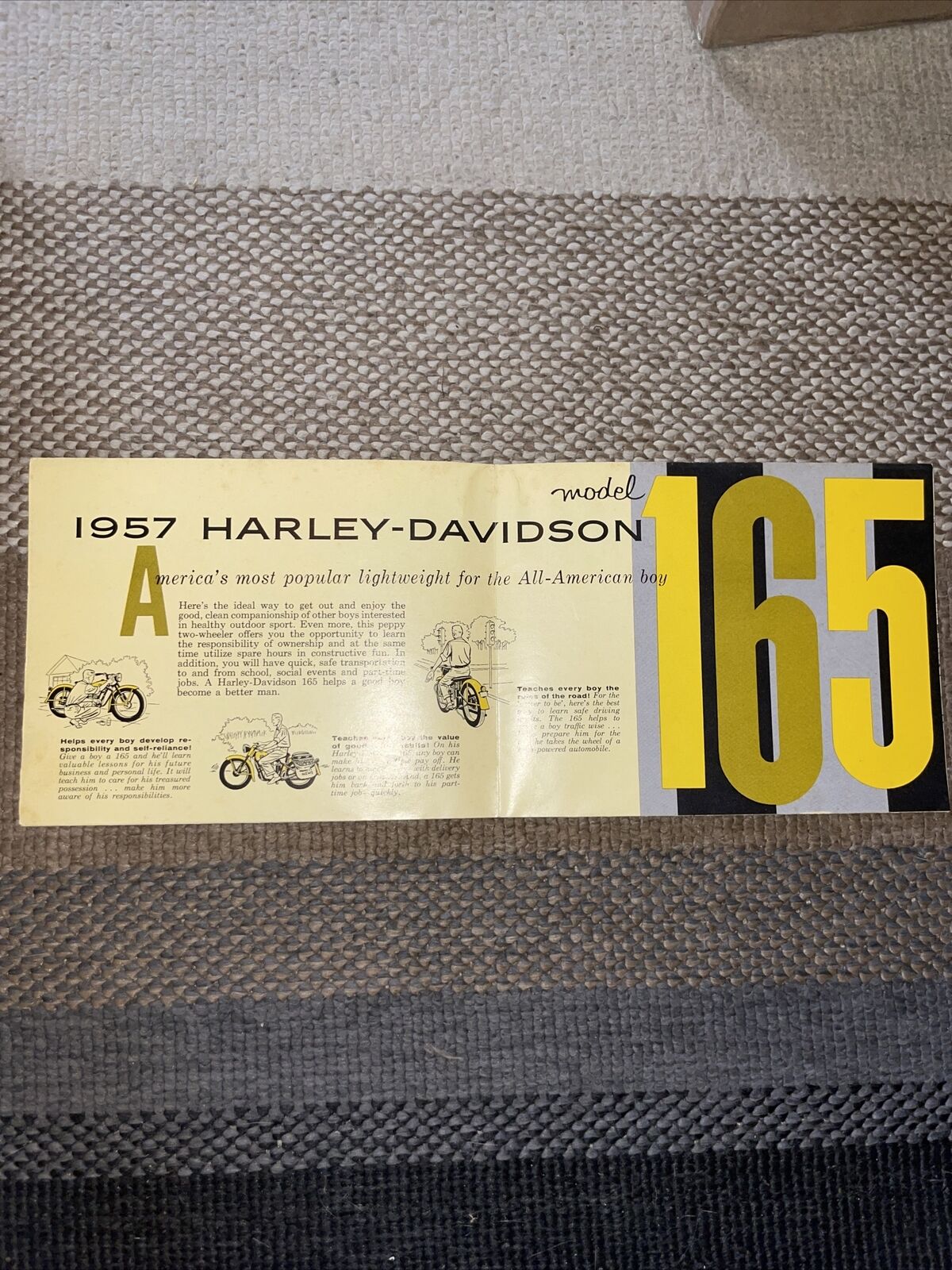 1957 Harley Davidson Motorcycle 165 Model Book Luxury Lightweight Good Condition