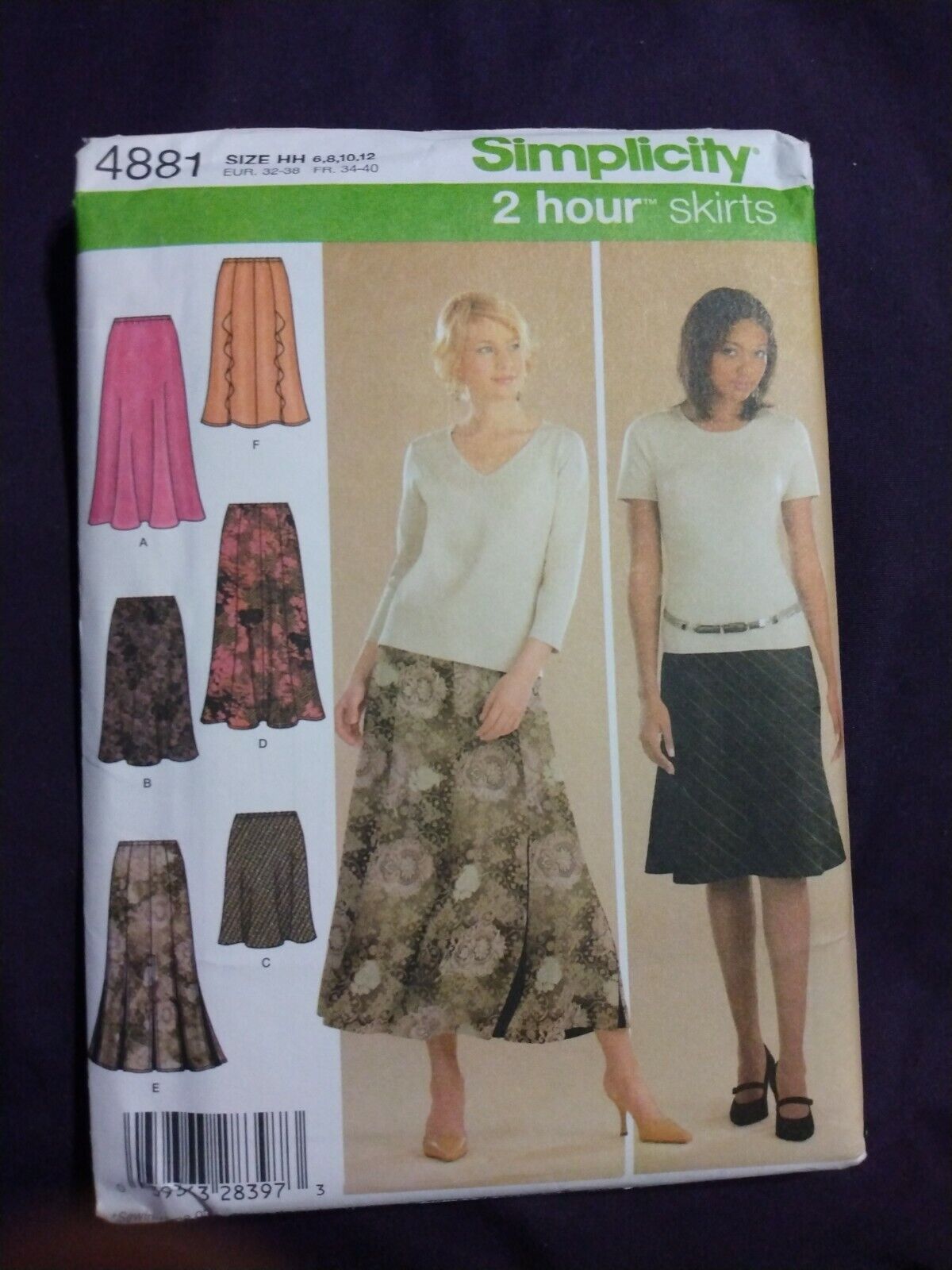 Simplicity Sewing Pattern 4881  Sizes 6-8-10-12   🪡UC FF  🧵6 Styles of Skirts 