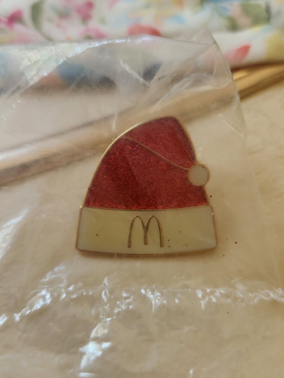 McDonald\'s Christmas Santa Hat Lapel Pin