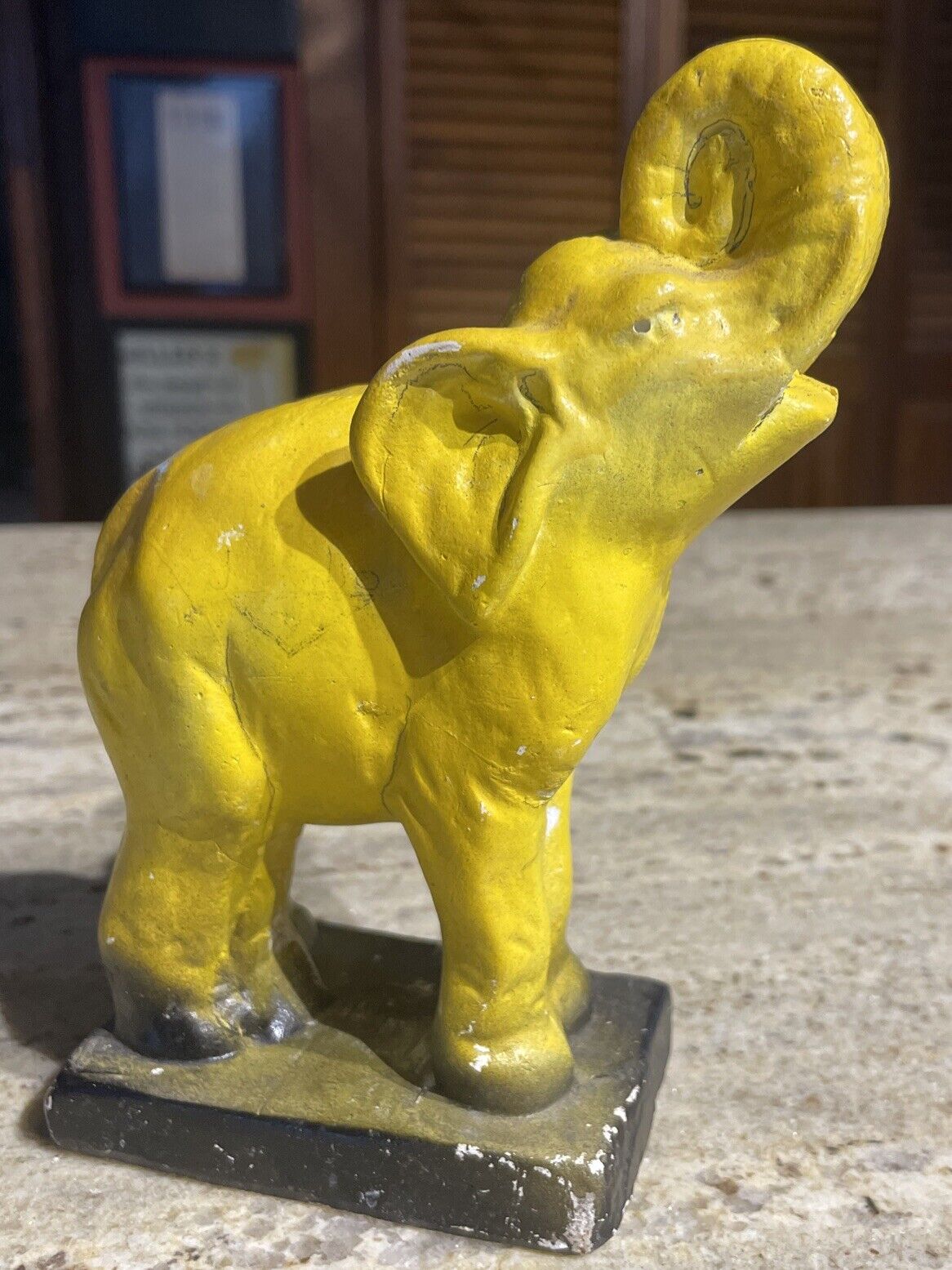 1930’s 40’s Chalkware Carnival Circus Prize ELEPHANT (6” Tall) Solid