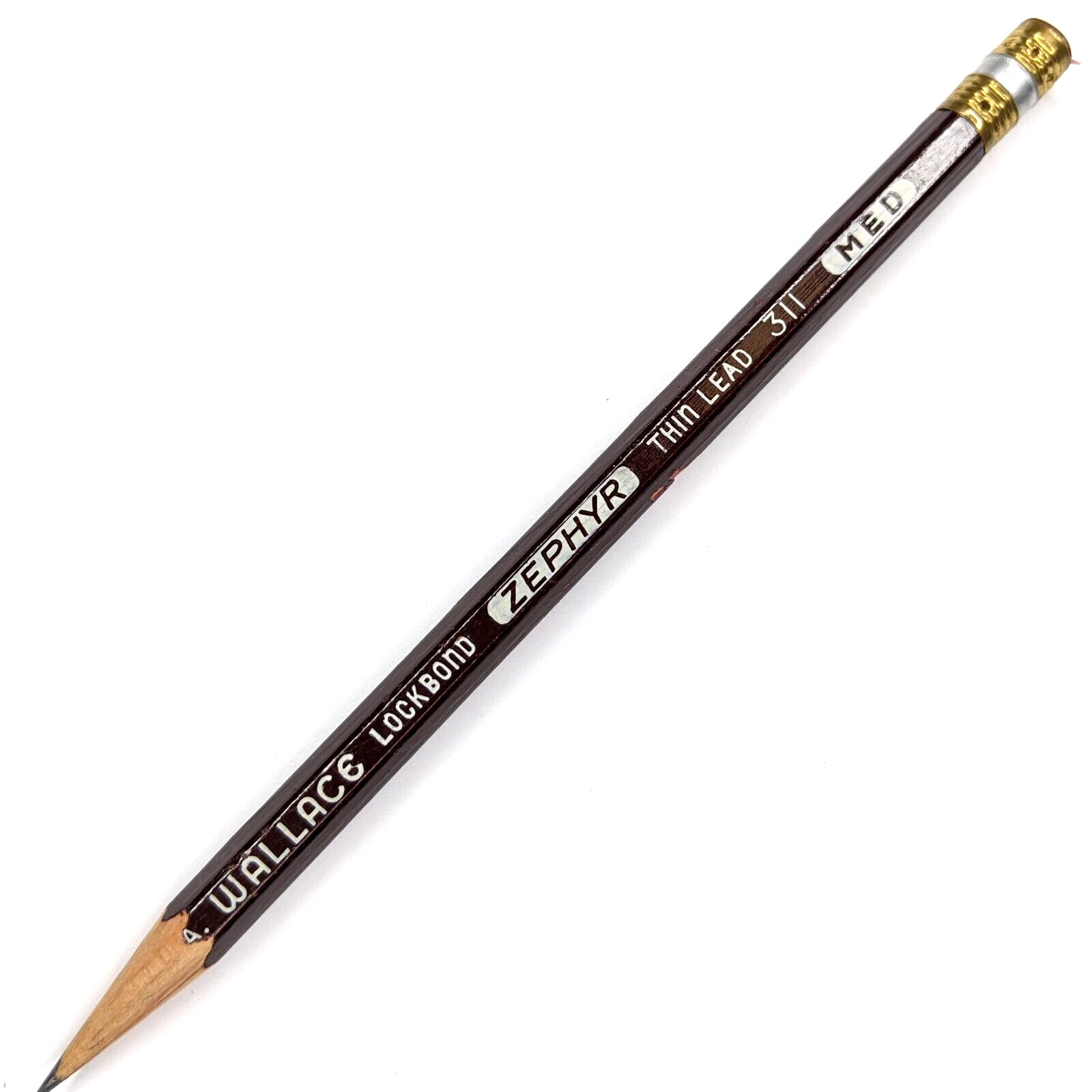c1950s Wallace 311 Zephyr Wood Pencil Thin Lead Med Lockbond Drawing Vtg G2