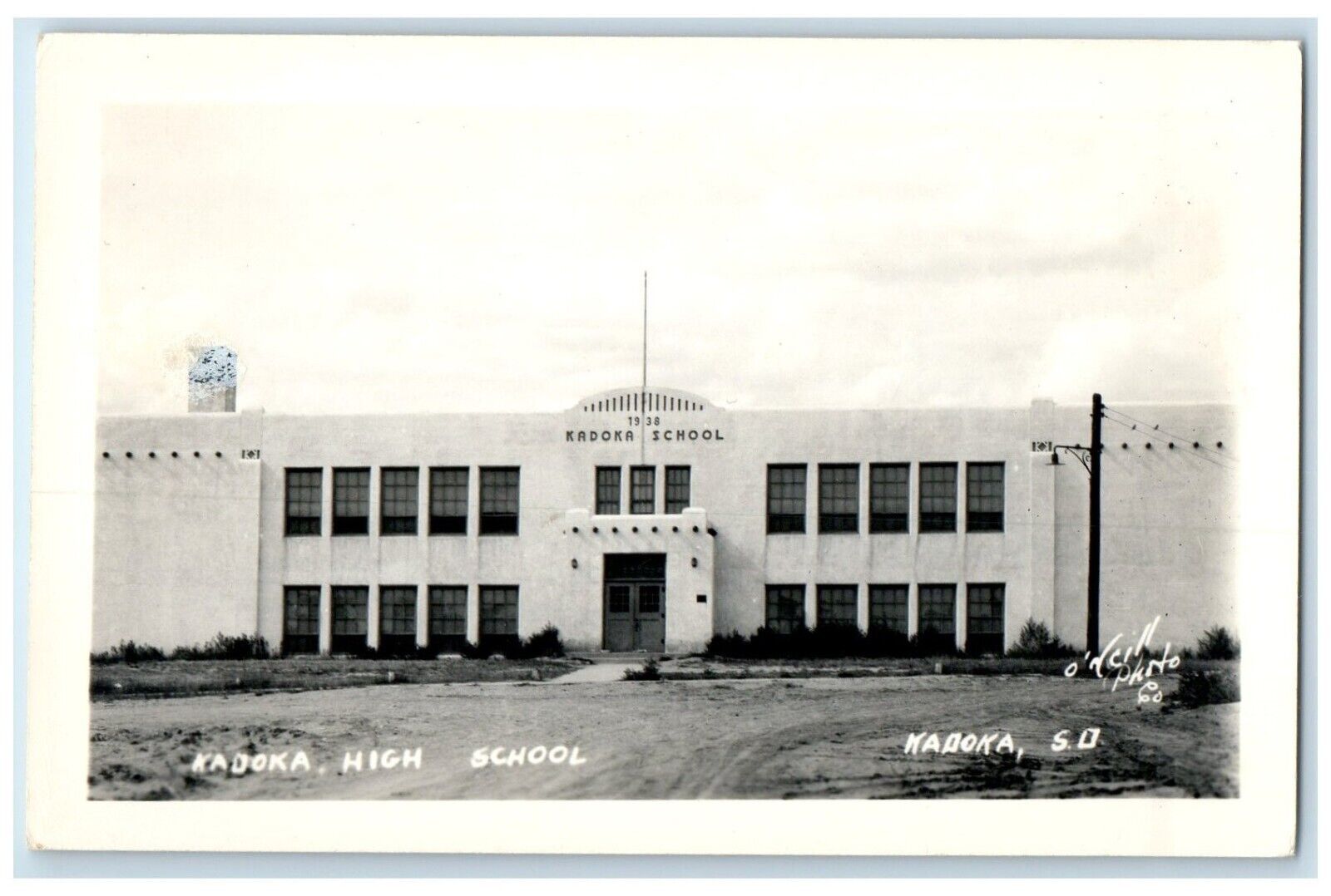 c1940's Kadoka High School Kadoka South Dakota SD RPPC Photo Vintage Postcard