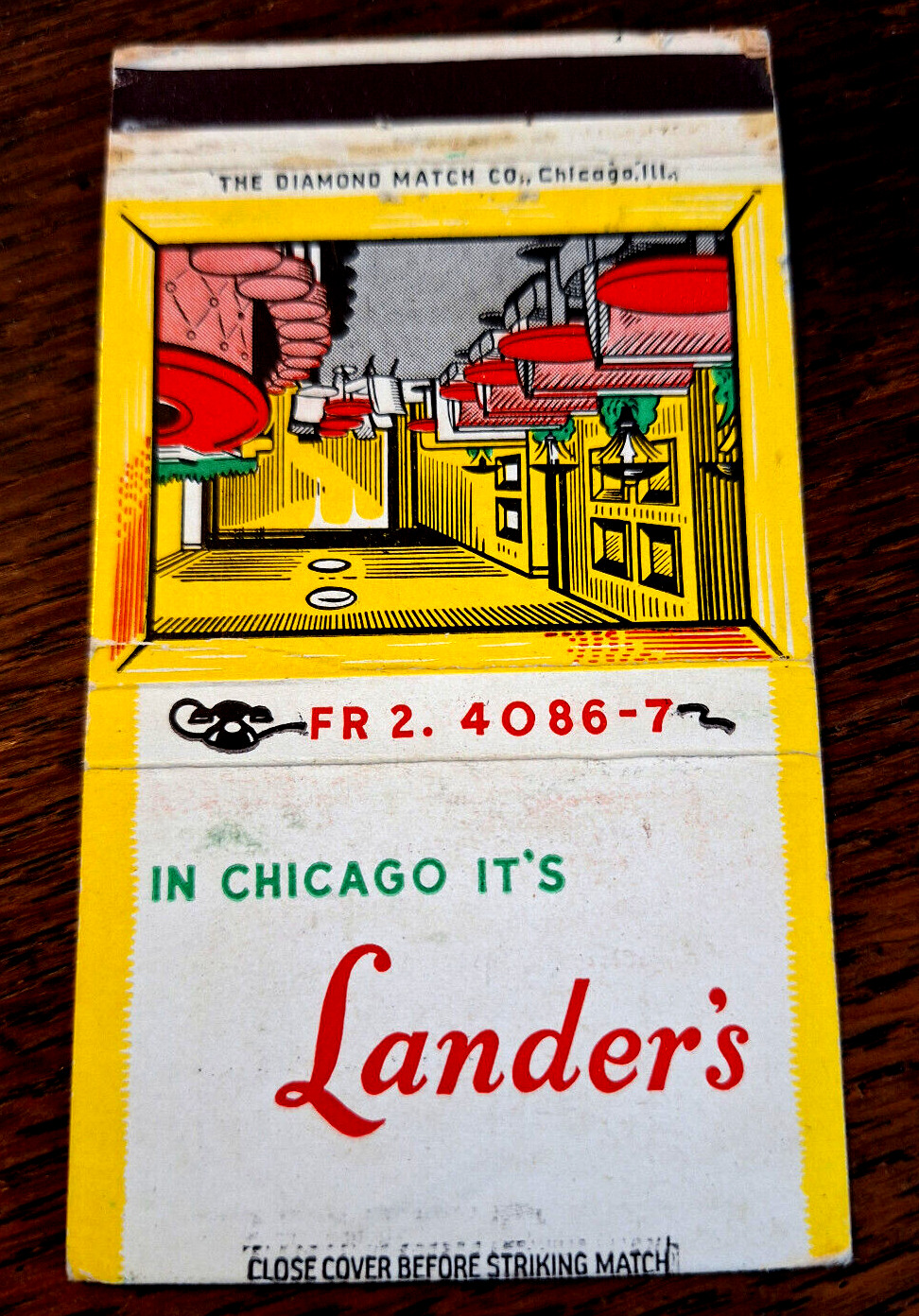 Vintage Matchbook: Lander\'s Restaurant, Chicago, IL