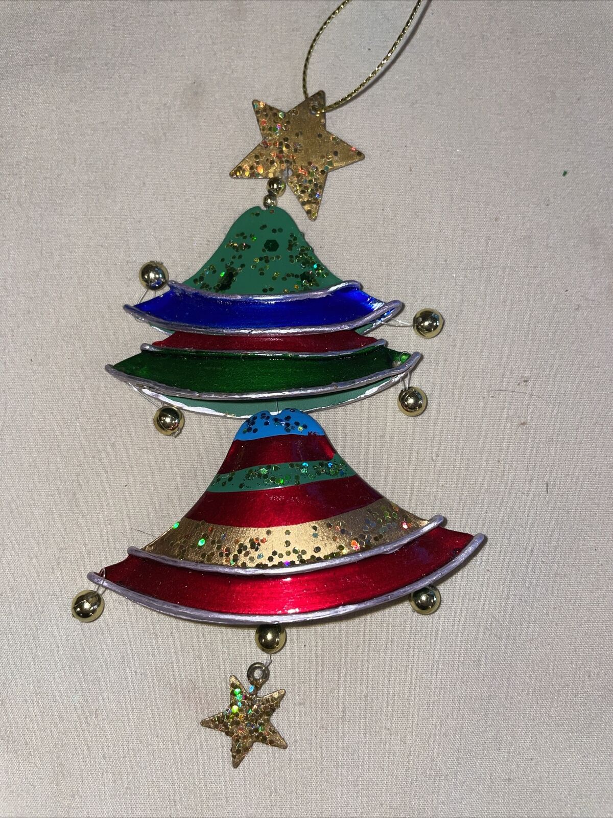 2 Tier Metal Christmas Tree Ornament 