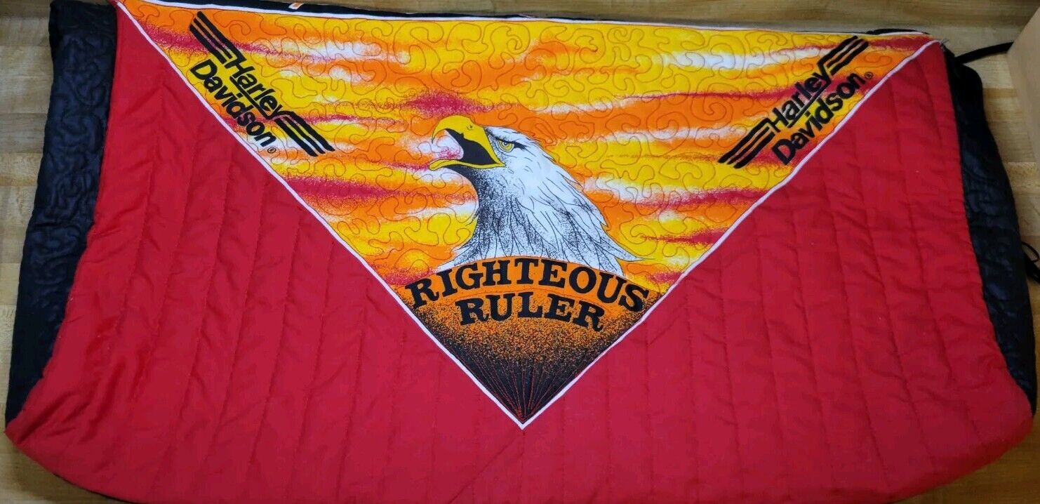 Vintage 1985 Harley Davidson Righteous Ruler XL Satchel Bag 3D Emblem Eagle RARE