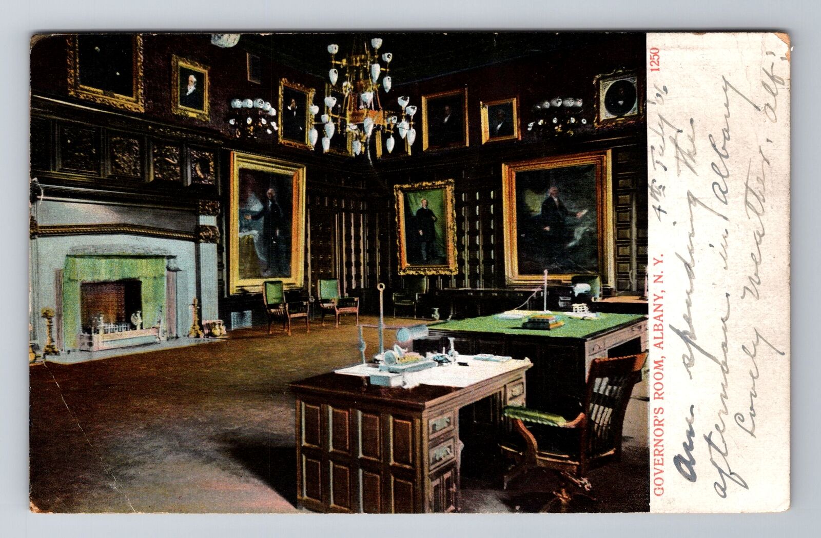 Albany NY-New York, Governors Room, Antique, Vintage c1906 Postcard