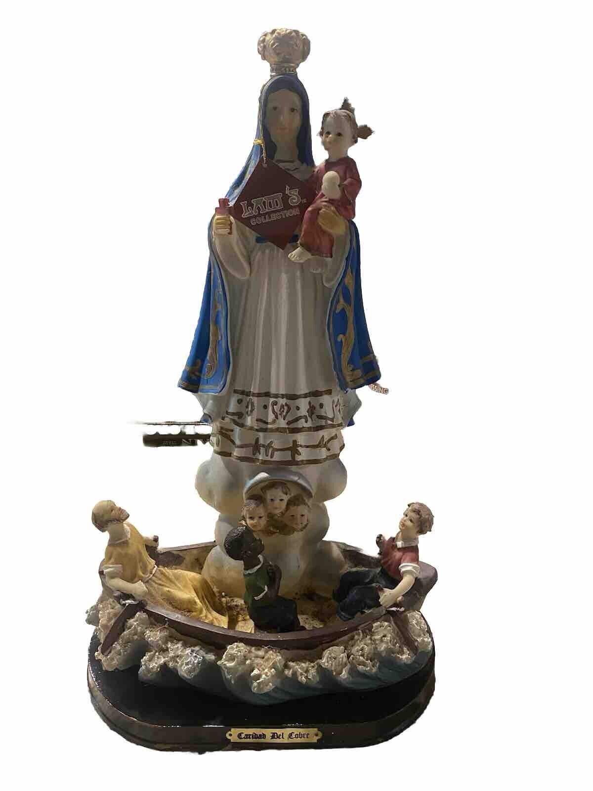Virgen de la Caridad del Cobre Statue Our Lady of Charity w/ Child Jesus Figure
