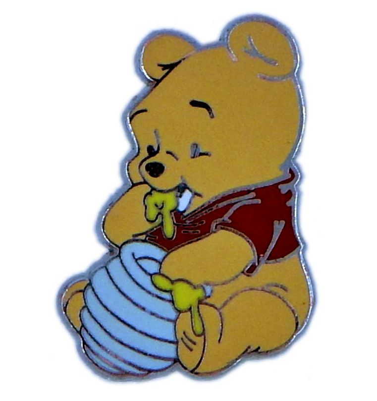 Cute Baby Pooh Eating From Honey Pot Individual Disney Trading Pin ~ Brand New