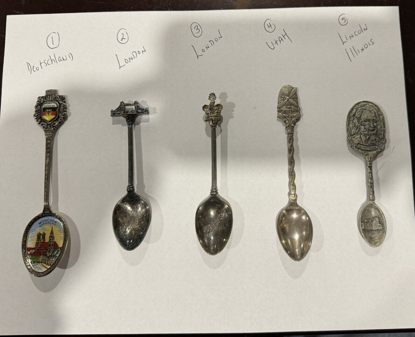 Set of 3 Vintage Antique Mixed Lot Miniature Spoons