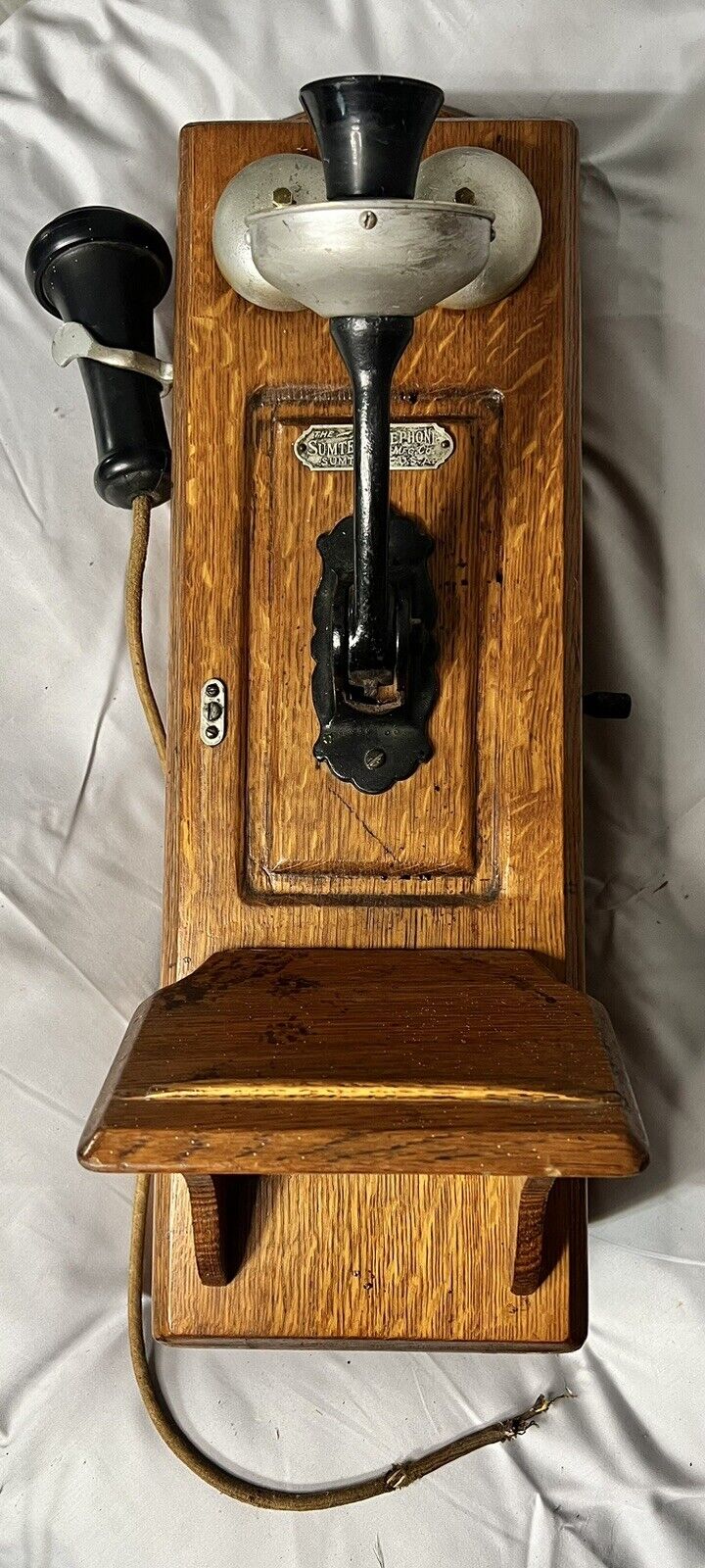 The Sumter Telephone Antique Hand Crank Wall Telephone