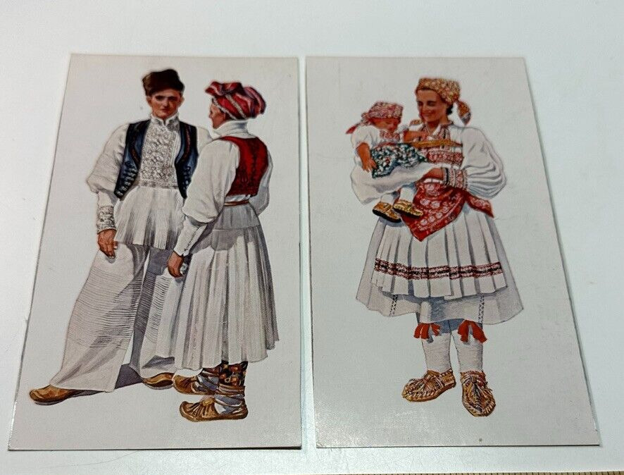 Postcard Vintage Set 2 Costume Croate Croatian National wear Vladimir Kirin