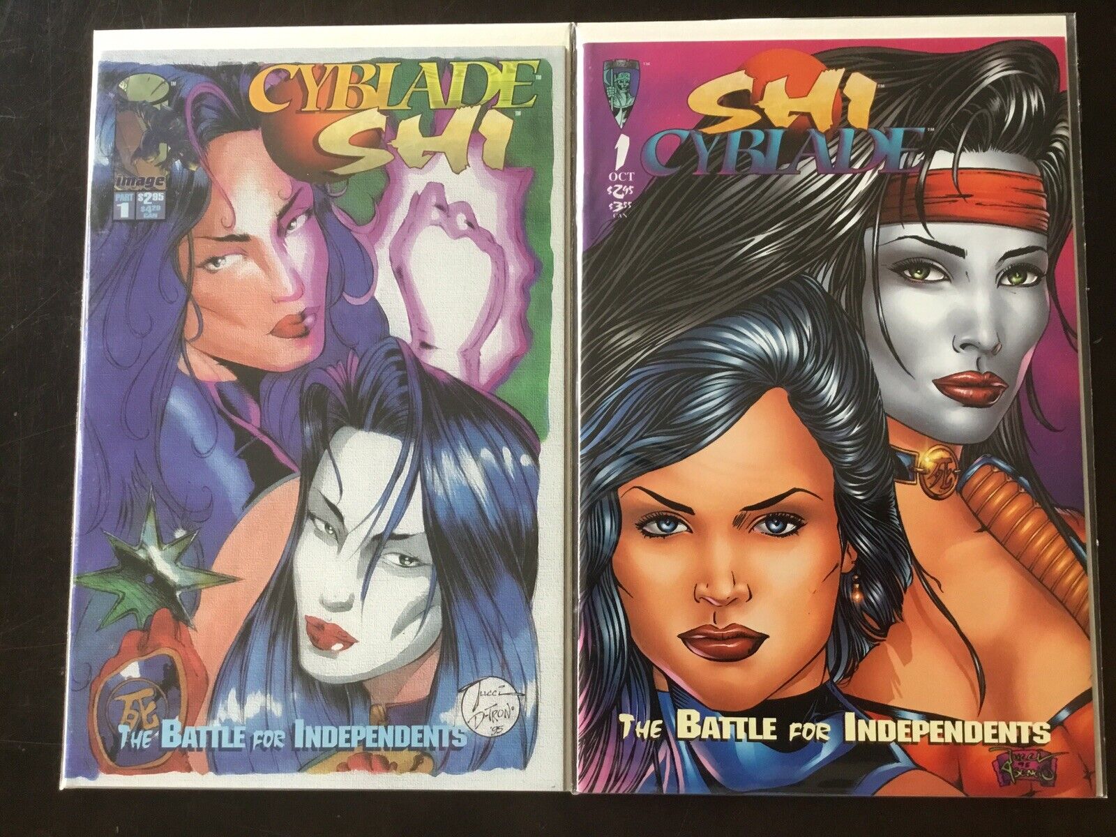 (2) Cyblade Shi Battle For Independents #1 Comic Variants Image 1995 Witchblade