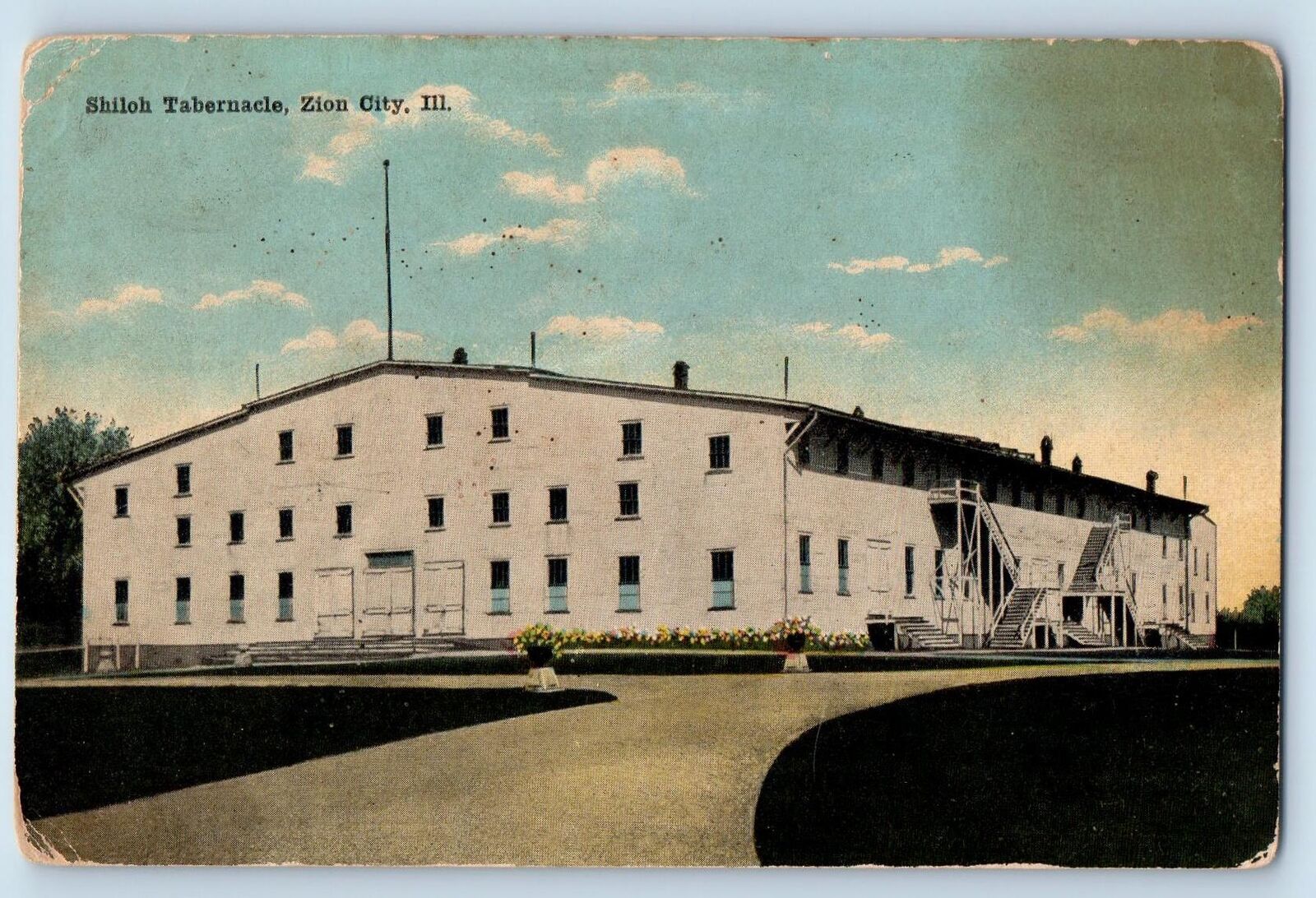 Zion City Illinois Postcard Shiloh Tabernacle Building Exterior c1910\'s Antique