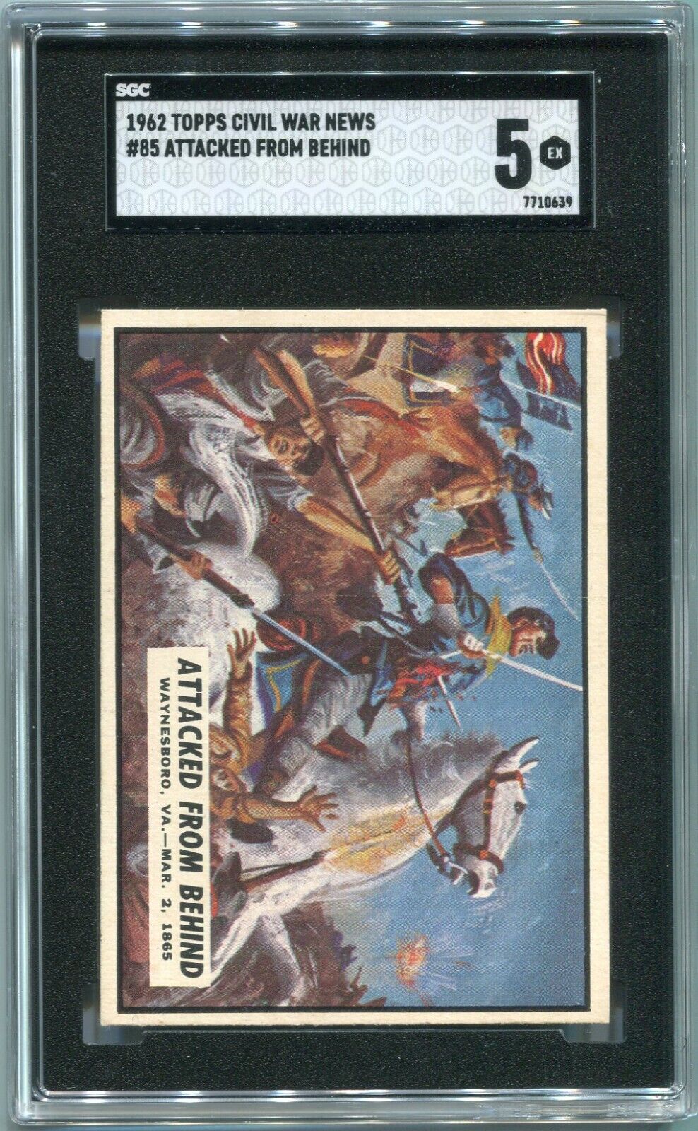 1962 Topps Civil War News #85 Attacked From Behind Graded SGC 5 EX Vintage Card