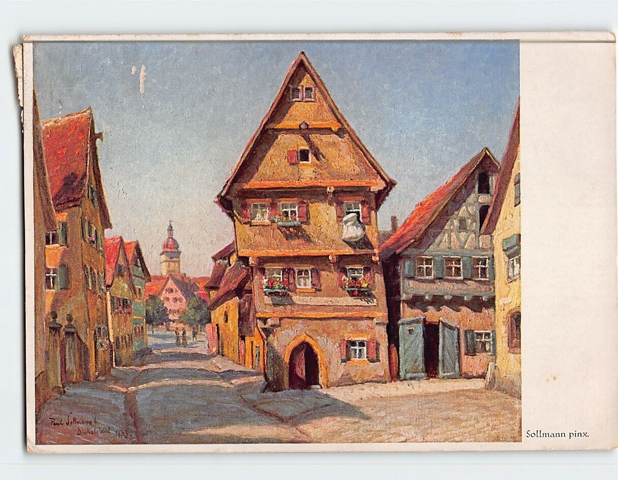 Postcard Elsässergässlein Dinkelsbühl Germany