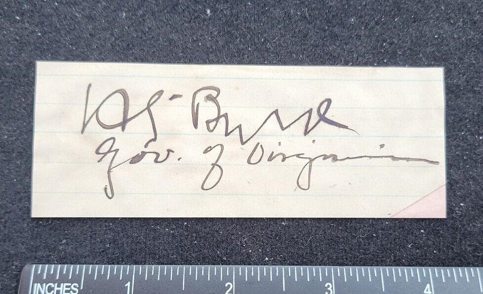 HARRY F. BYRD Governor Senator Virginia Cut Signature Signed Autograph