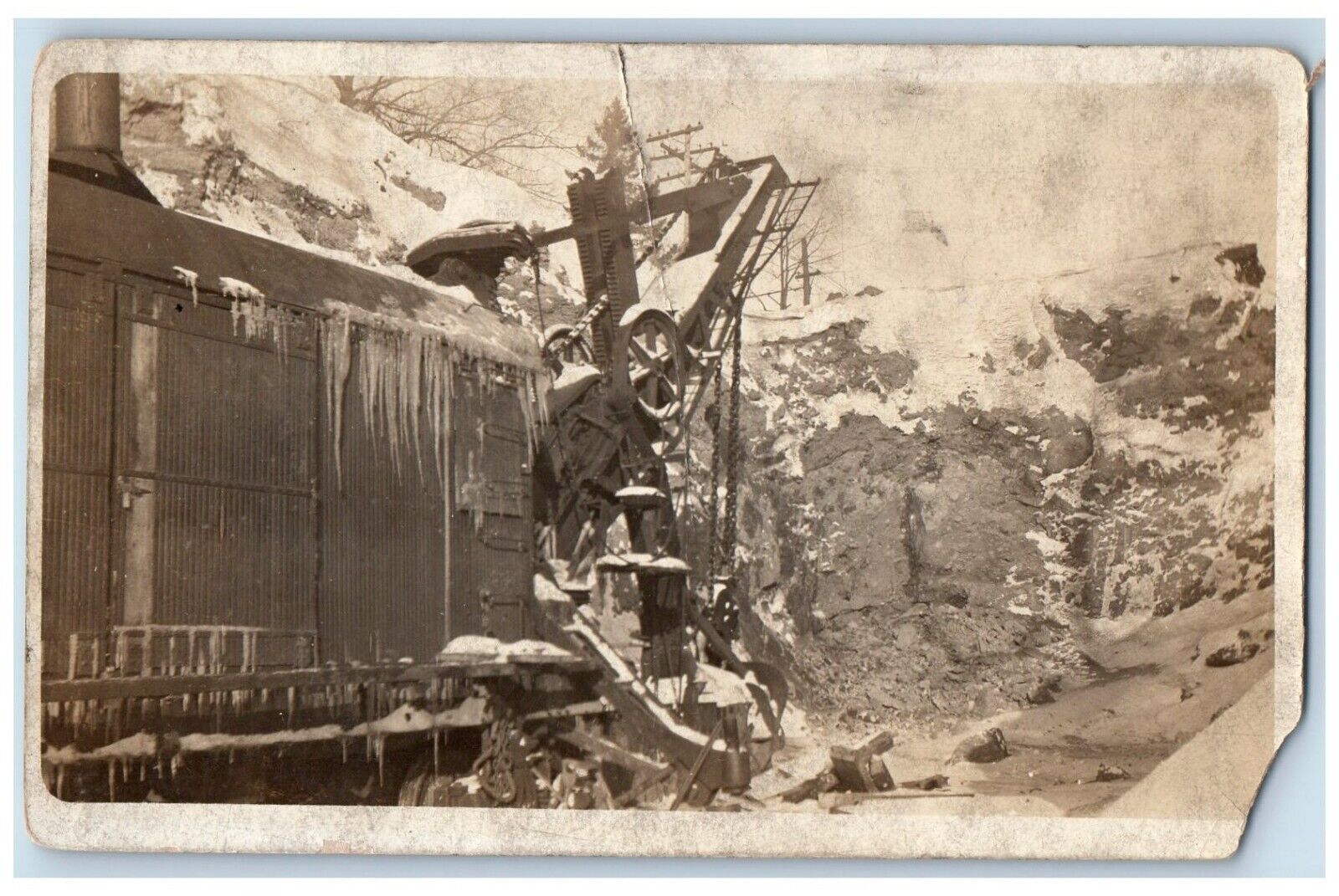 c1910's Western Mining Machinery Mountains Snow Ice RPPC Unposted Photo Postcard