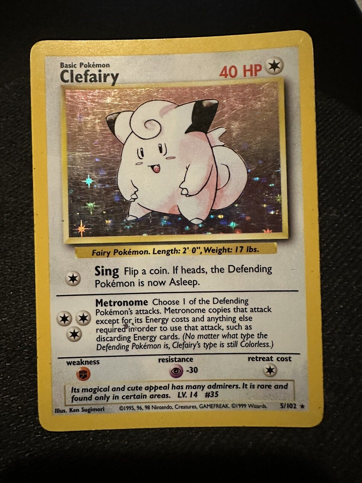 Pokémon TCG Clefairy Base Set 5/102 Holo Unlimited Holo Rare