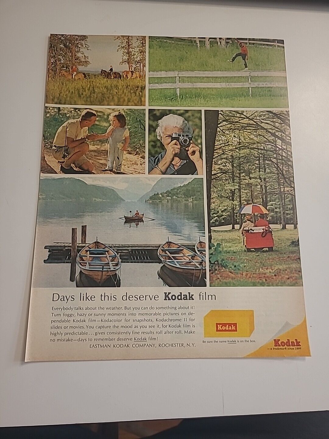 Kodak Film 1964 Vintage Print Ad 10x13 