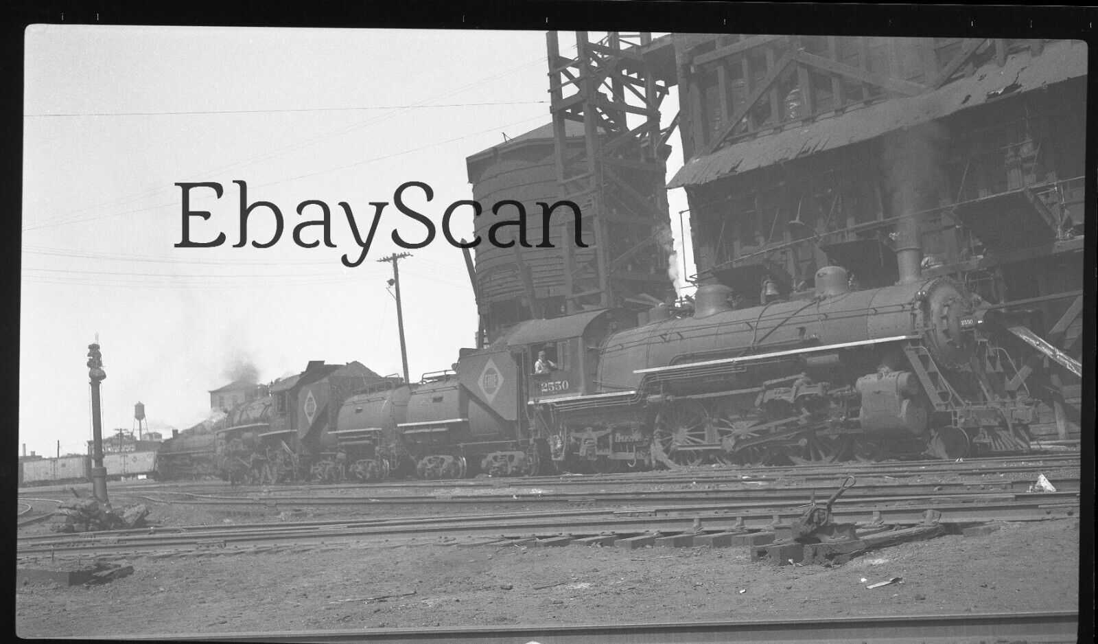 Vintage Photo Negative Erie Railroad Steam Train Locomotive 1940\'s-50\'s