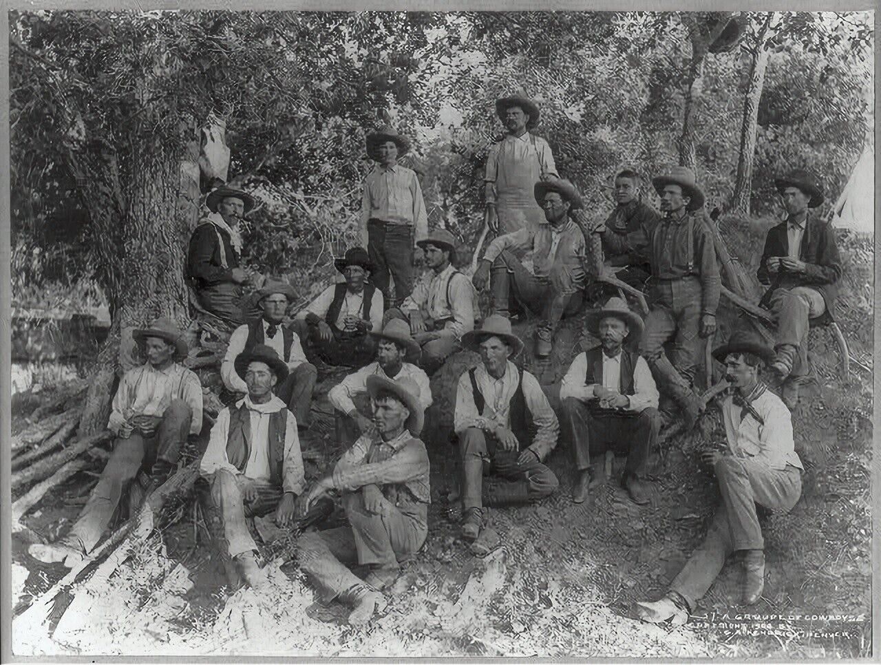 Black and White Photo A Group of Cowboys  A-5