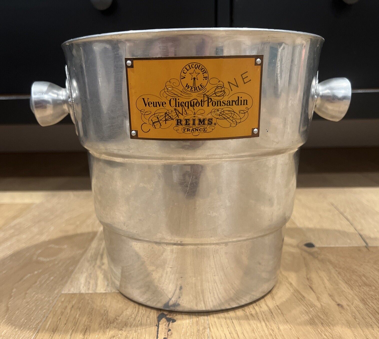 Vintage VEUVE CLICQUOT French Champagne Ice Bucket Cooler RARE