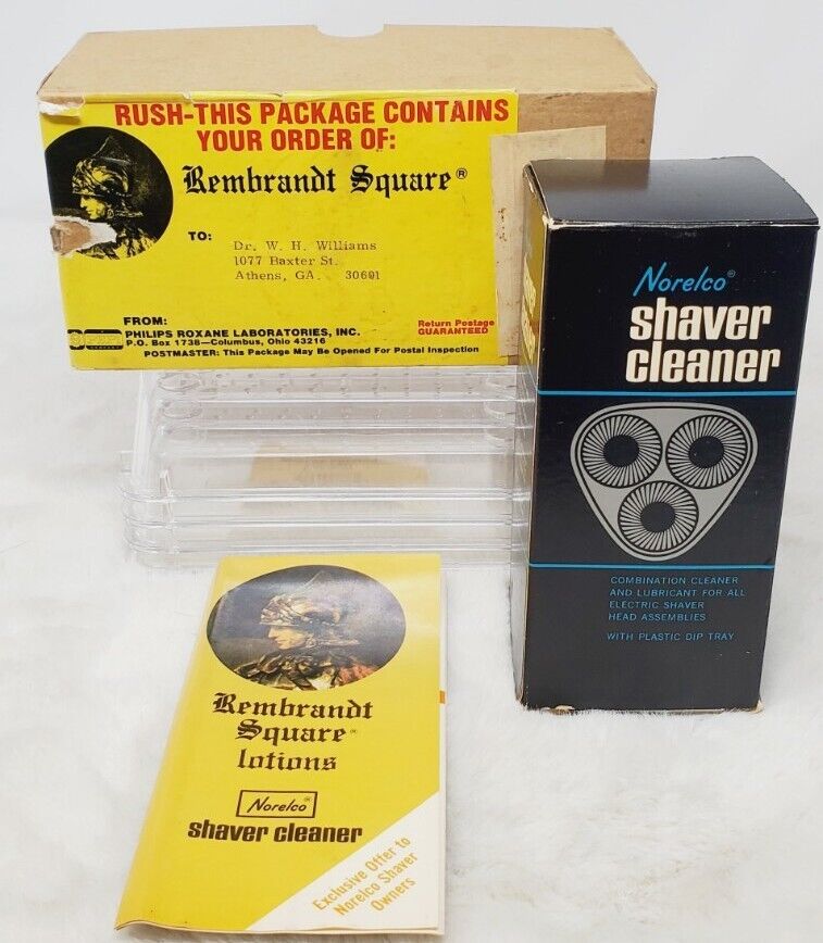 1960 NORELCO SHAVER CLEANER Cleaner & Lubricant W/ Original Mailing Box Insert