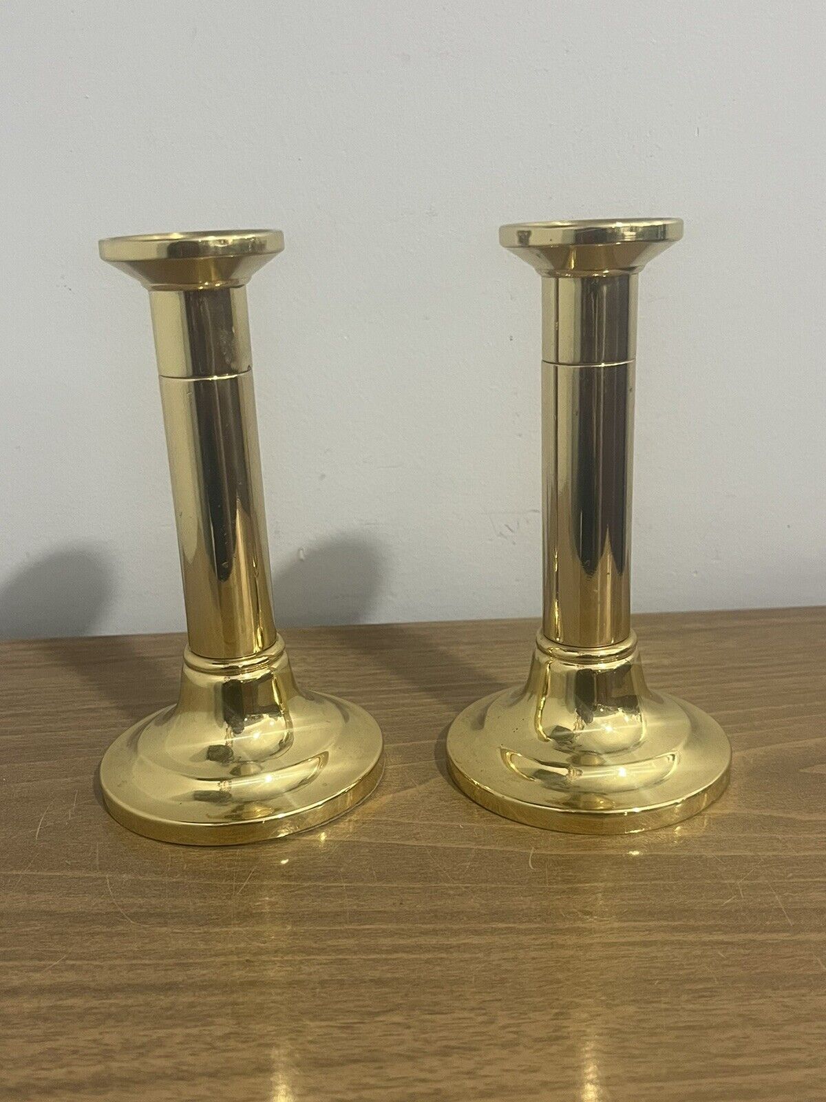 Pair Of Vintage Baldwin Brass Candle Holders