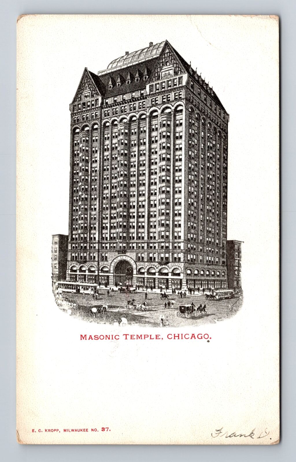 Chicago IL-Illinois, Masonic Temple, Advertisment, Antique, Vintage Postcard