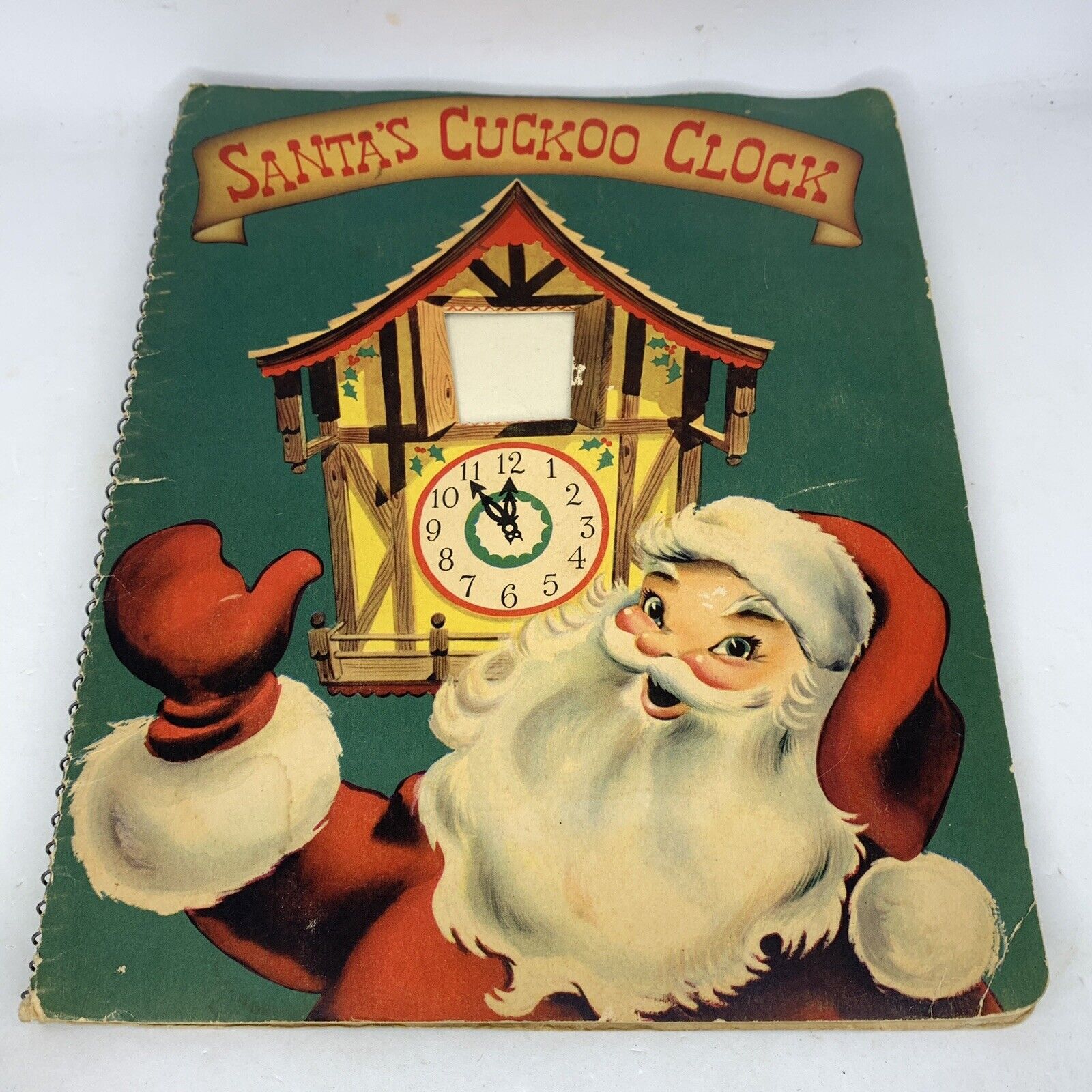 Christmas Pop-Up Story Book Santa\'s Cuckoo Clock 1954 Vintage