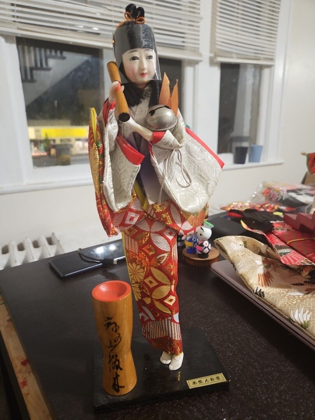 RARE Antique Japanese Kimono Geisha Girl Doll Statue Folk Art Handcraft 