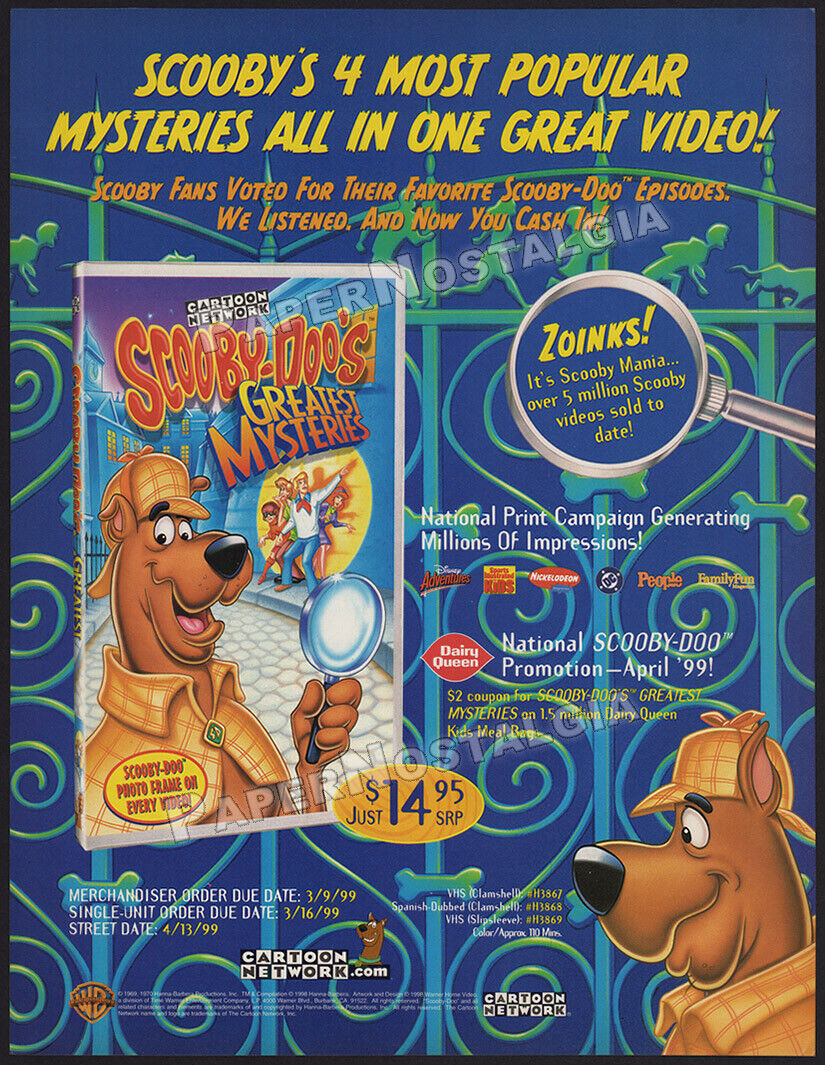 SCOOBY-DOO\'s Greatest Mysteries__Orig. 1999 Trade AD / ADVERT__Cartoon Network