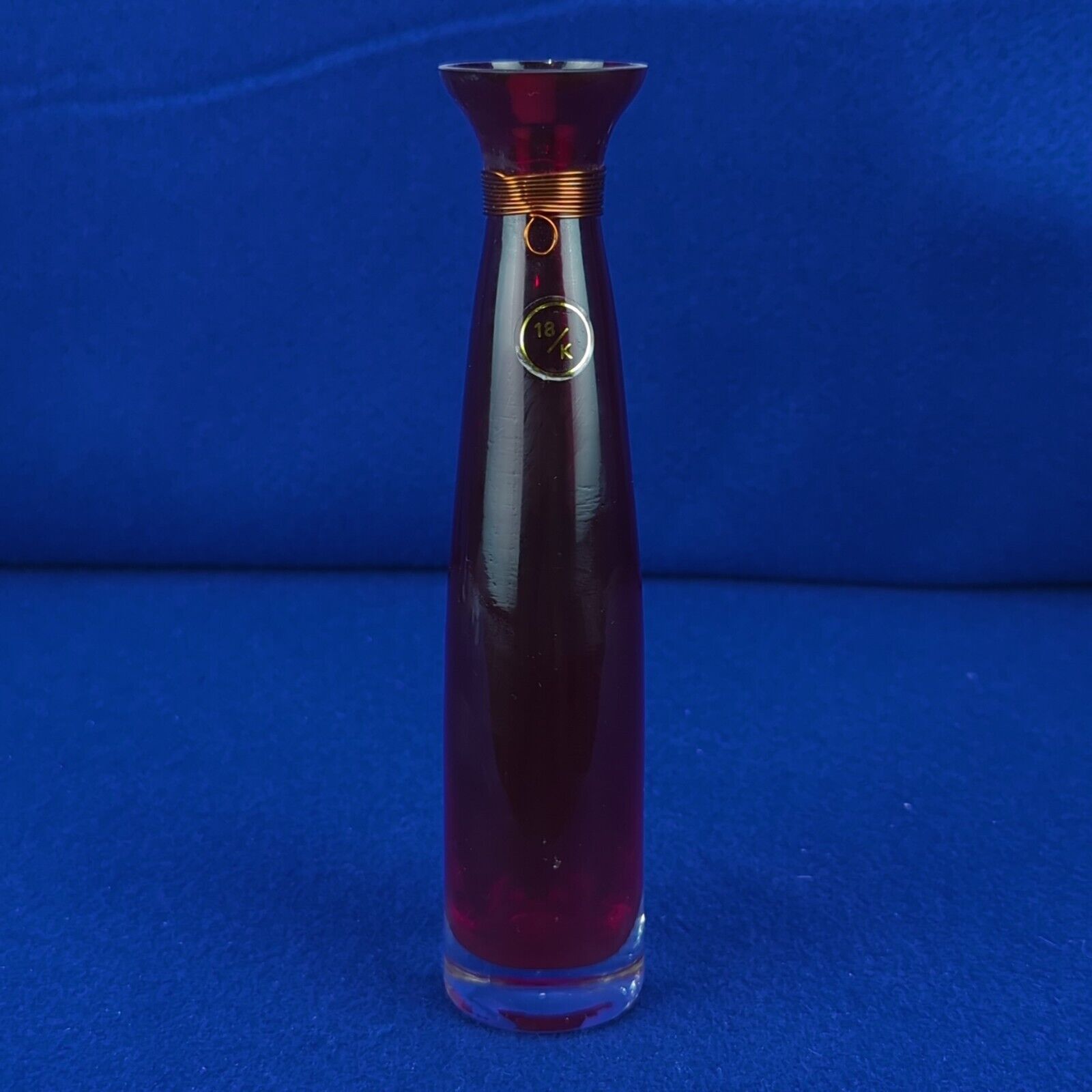 Vintage 18k Gold Oxide Red Glass 7\