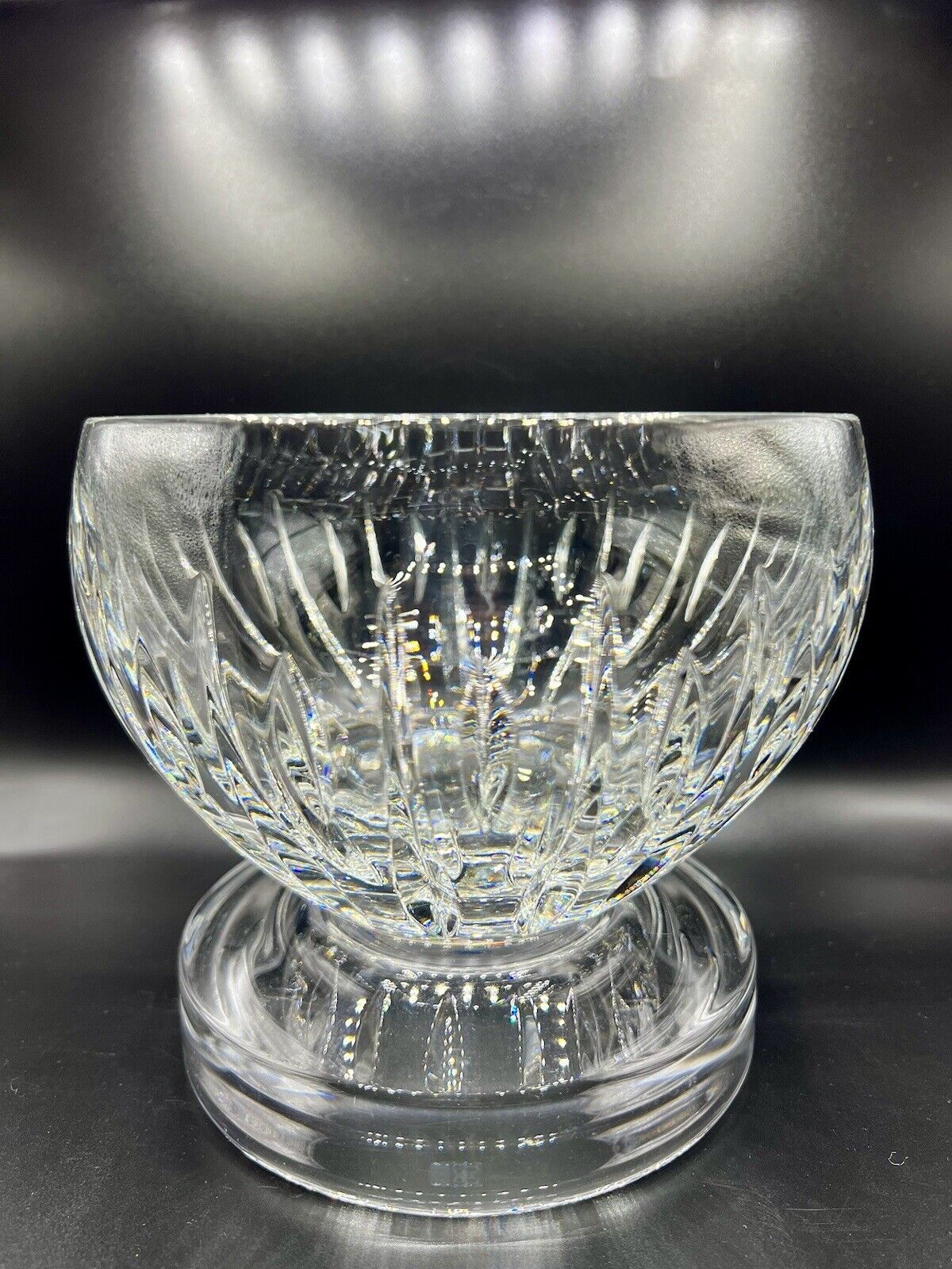 Etched Waterford Marquis Cut SHERIDAN Pattern Crystal Round Centerpiece Bowl